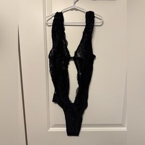 Frederick's of Hollywood Black Lace Bodysuit